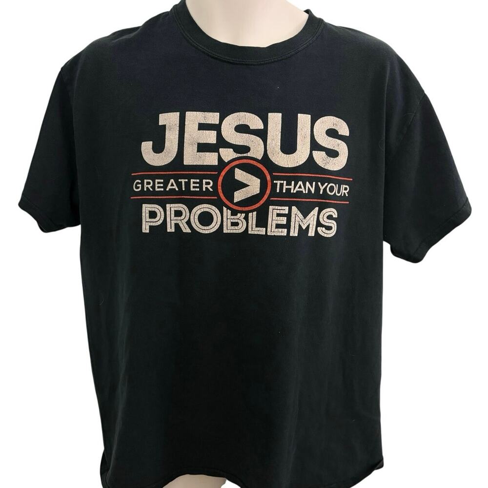 Y2K Black Jesus T-Shirt. Size L